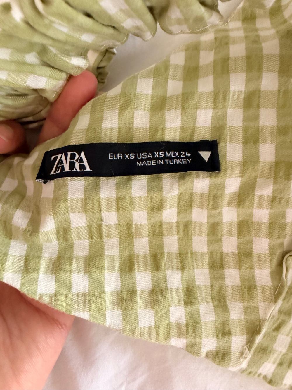 Zara Green Gingham Tank Top - Picture 3 of 3